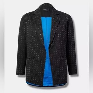 Torrid Stretch Rhinestone Pointe Black and Blue Women's Blazer Size 4x